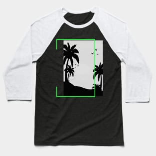 Palm Beach Retro with Palm Trees Baseball T-Shirt